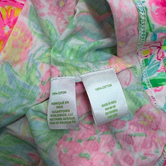 Lilly Pulitzer Tiltson Swing Midi Dress Hot Pink Green Floral Ruffles Medium - Picture 8 of 15